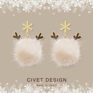 cute earrings with deer design